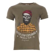 T-shirt Kaki Homme Deeluxe Tellson pas cher