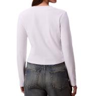 T-Shirt Manches Longues Blanc Femme Calvin Klein Jeans Baby vue 2