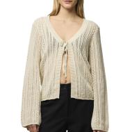 Cardigan Écru Femme Pieces Pcnuka Knit pas cher