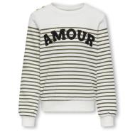 Sweat Blanc/Vert Fille Kids ONLY Shela pas cher