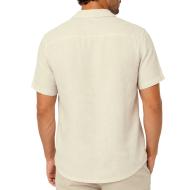 Paname Brothers Men’s Beige Linen Shirt in Ficelle Photo of the Espace des Marques %store% store - view of %key%
