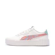 Baskets Blanche/Rose/Bleu Fille Puma Carina pas cher