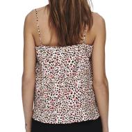 Débardeur Blanc/Rouge Femme Only Plisse Singlet vue 2