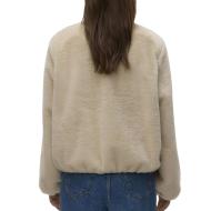 Veste Fausse Fourrure Beige Femme Vero Moda Jaliga vue 2