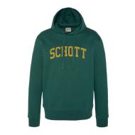 Sweat à capuche Vert Homme Schott Logo pas cher