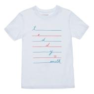 T-shirt Blanc Fille Teddy Smith Line pas cher