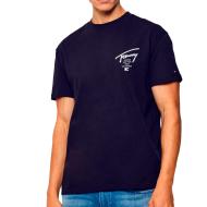 T-shirt Marine Homme Tommy Hilfiger Tjm Reg Sign City pas cher