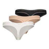 X3 Strings Blanc/Beige/Noir Femme Calvin Klein Jeans Thong vue 2