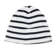 Bonnet à Rayure Blanc/Marine Garçon Bébé Elle est ou la mer Mousqua vue 2