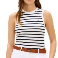 Débardeur Blanche/Marine Femme Tommy Hilfiger Slim Cody pas cher