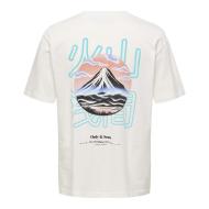 T-Shirt Blanc/Bleu Homme Only & Sons Mountain vue 2