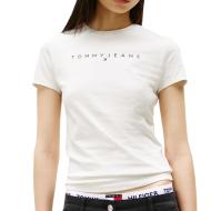 T-shirt Blanc Femme Tommy Hilfiger Linear pas cher