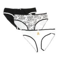 Lot x3 Culottes Noir/Blanche Femme Lulu Castagnette