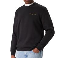 Sweat Noir Homme Tommy Hilfiger Linear Crew