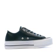 Baskets compensées cuir noir femme Converse All Star vue 2