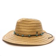 Chapeau de soleil en paille à large bord Via Lorenzo Fedora pas cher