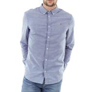 Chemise Bleu Homme Tommy Jeans Slim Stretch Oxford pas cher