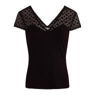 T-shirt Noir Dentelle Femme Morgan DFLO pas cher