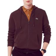 Sweat Zippé Bordeaux Homme Lacoste Zipped pas cher