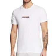 T-shirt Blanc Homme Guess Maksim pas cher