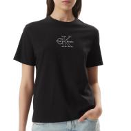 T-Shirt Noir Femme Calvin Klein Jeans Classic 12
