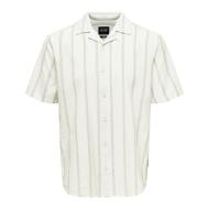 Chemisette Blanche/Vert Homme Only & Sons Stripe