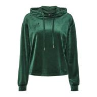 Sweat à Capuche Velours Noir Femme Pieces Pcilli