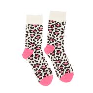 Chaussettes Blanc/Noir/Rose Mixte Stella Green Léopard pas cher