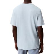 Pastellblaues Herren-T-Shirt von Calvin Klein Jeans mit Waffel-Emblem Ansicht 2