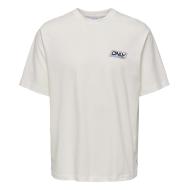 T-shirt Blanc Homme Only & Sons print Logo pas cher