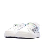 Baskets Blanc/Argent Enfant Adidas Grand Court vue 6