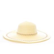 Chapeau de soleil en paille Beige à large bord Via Lorenzo SPCH1510 vue 2