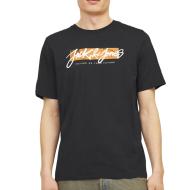 T-Shirt Noir/Orange Homme Jack & Jones Ferris