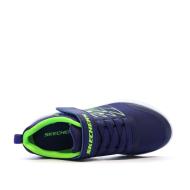 Baskets Marine/Vert Fluo Garçon Skechers Microspec-texlor vue 4