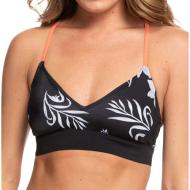 Haut De Bikini Noir/Blanc à fleurs Femme Roxy Fitness pas cher