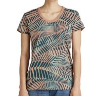 T-shirt Orange Femme All Over Print D21210 pas cher