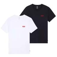 Lot de 2 T-shirts Blanc/Noir Homme Levi's Slim Fit