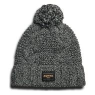 Bonnet Noir Chiné Femme Superdry Cable Knit Beanie