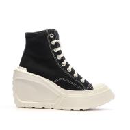 Baskets Noires Femme Converse Chuck 70 De Luxe Wedge A06478C vue 2