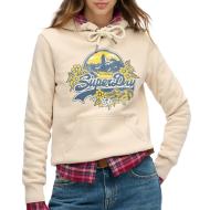 Sweat Beige Femme Superdry Floral Hood pas cher