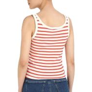 Débardeur Blanc/Rouge Femme Tommy Hilfiger Slim Button Tank vue 2