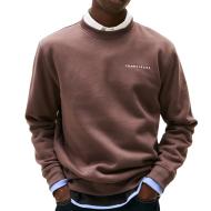 Sweat Marron Homme Tommy Hilfiger Linear Crew pas cher