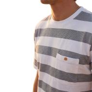 T-Shirt Blanc/Marine Homme RMS26 Rayures vue 2