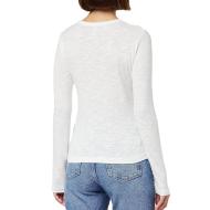 T-Shirt Manches Longues Blanc Femme Superdry Henley vue 2