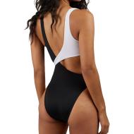 Maillot de bain 1 piece Noir/Blanc Femme Nike Crossover vue 2