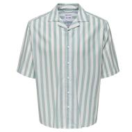Chemise Rayures Blanche/Vert Homme Only & Sons Stes