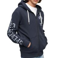 Sweat à zippe Marine Homme Superdry Athletic pas cher