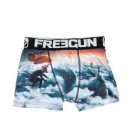 Boxer Bleu/Orange Garçon Freegun Wat pas cher