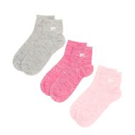 X3 Paires de Chaussettes Rose/Grise Femme Fila Quarter pas cher