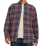 Chemise à Carreaux Orange/Marine Homme Jack & Jones Classic Check pas cher